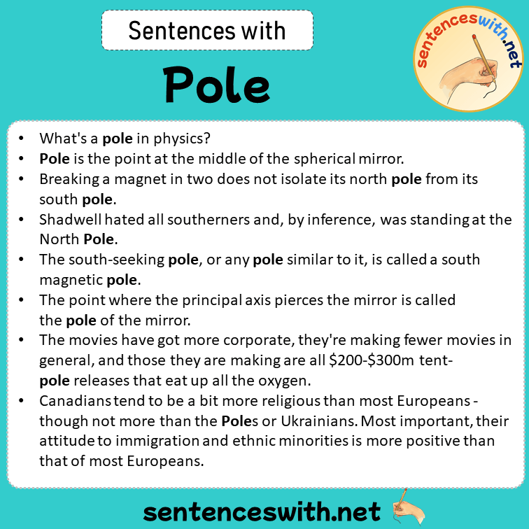 Sentences with Pole, Sentences about Pole
