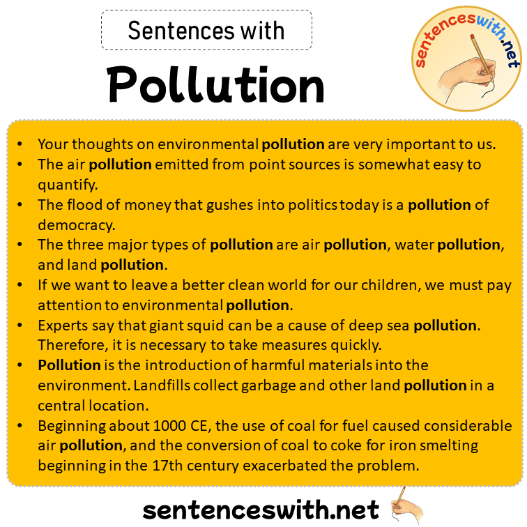 Sentences with Pollution, Sentences about Pollution