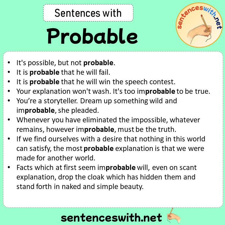Sentences with Probable, Sentences about Probable