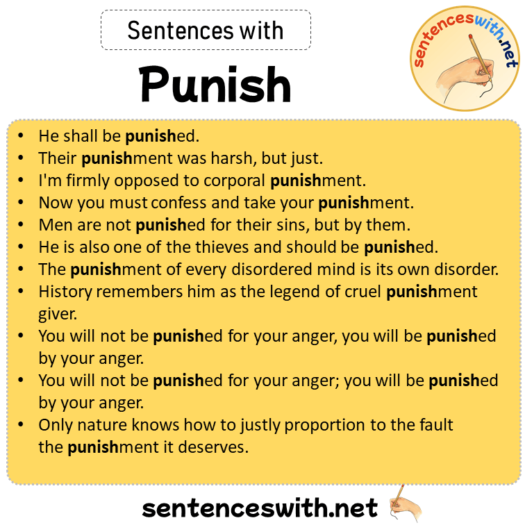 Sentences with Punish, Sentences about Punish