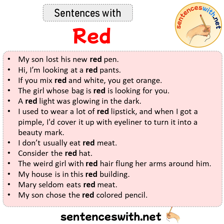 Sentences with Red, Sentences about Red in English