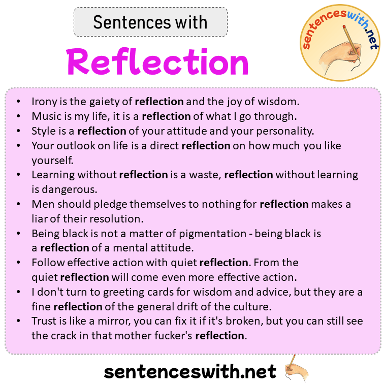 Sentences with Reflection, Sentences about Reflection in English