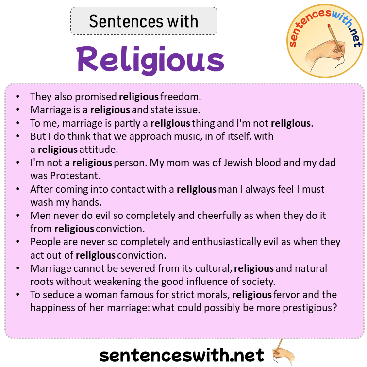 Sentences with Religious, Sentences about Religious