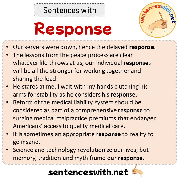 Sentences with Response, Sentences about Response in English