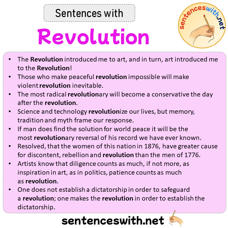 Sentences with Revolution, Sentences about Revolution in English