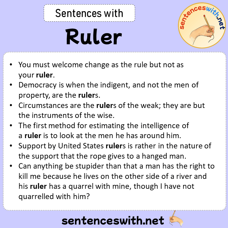 Sentences with Ruler, Sentences about Ruler
