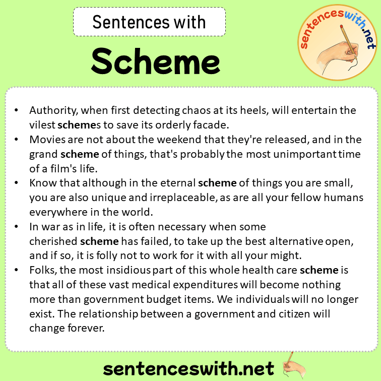 Sentences with Scheme, Sentences about Scheme