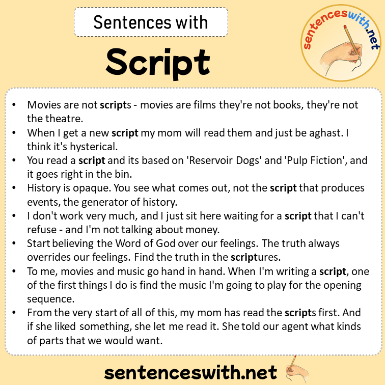Sentences with Script, Sentences about Script