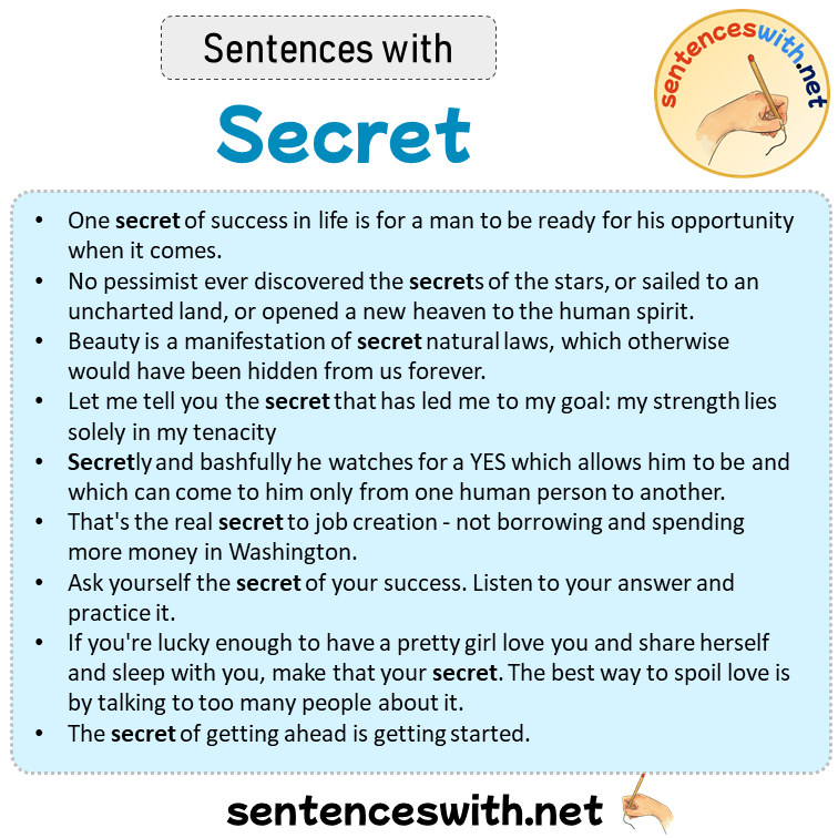 Sentences with Secret, Sentences about Secret in English