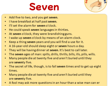 Sentences with Seven, Sentences about Seven