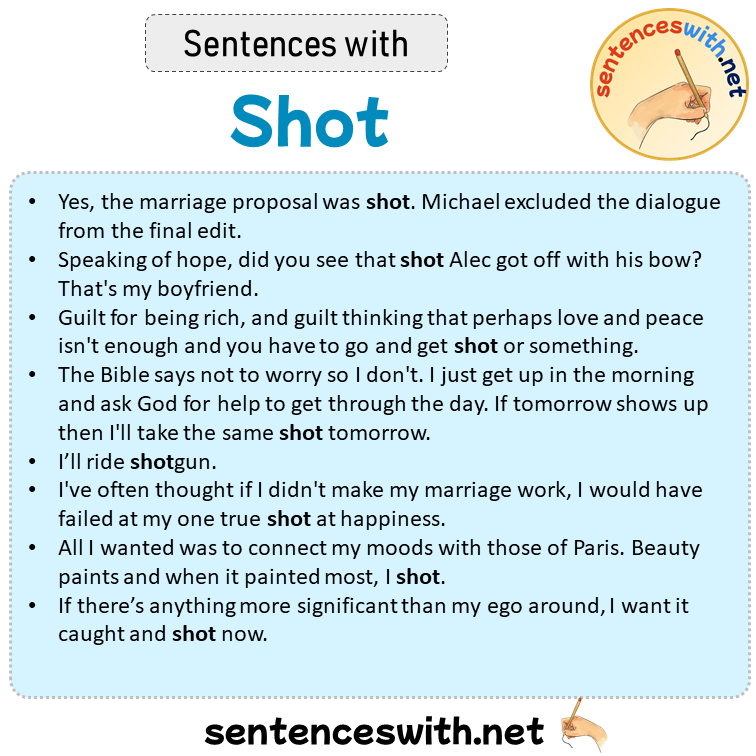 Sentences with Shot, Sentences about Shot in English