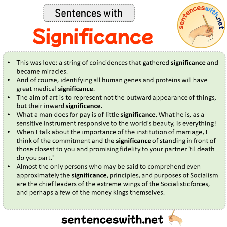 Sentences with Significance, Sentences about Significance in English