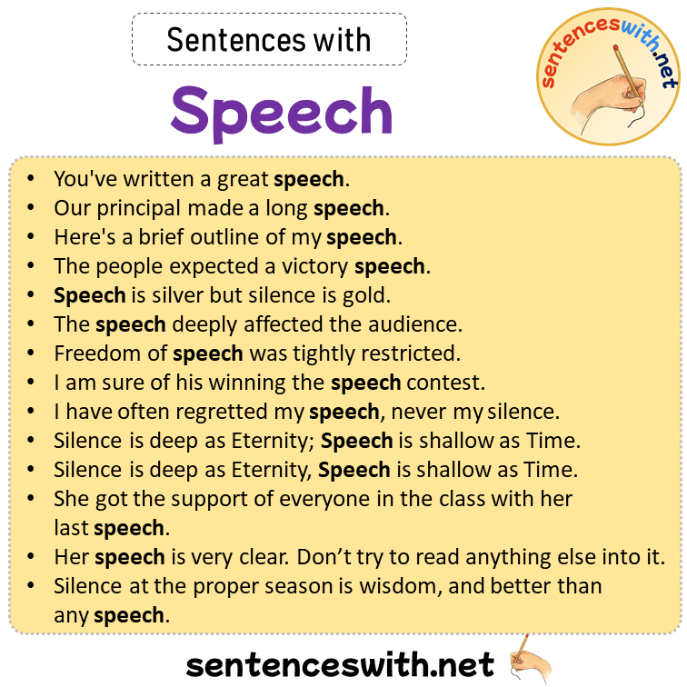 Sentences with Speech, Sentences about Speech in English