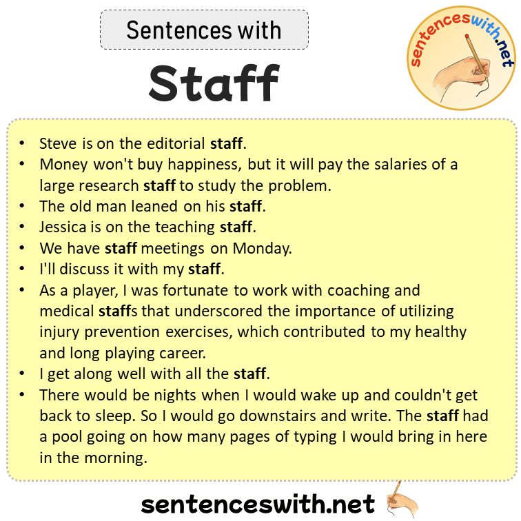 Sentences with Staff, Sentences about Staff in English