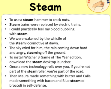 Sentences with Steam, Sentences about Steam
