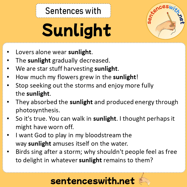 Sentences with Sunlight, Sentences about Sunlight
