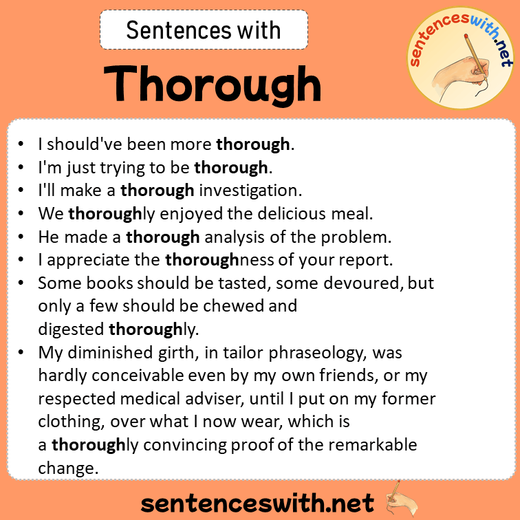 Sentences with Thorough, Sentences about Thorough