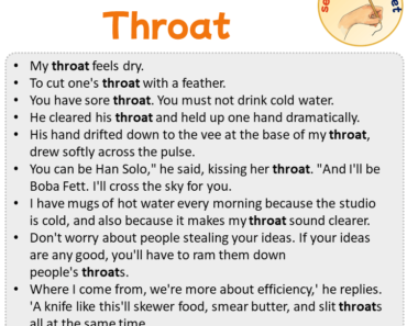 Sentences with Throat, Sentences about Throat