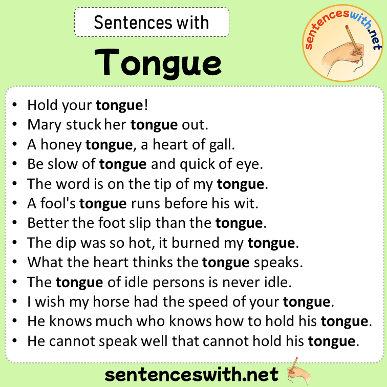 Sentences with Tongue, Sentences about Tongue