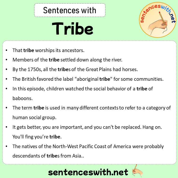 Sentences with Tribe, Sentences about Tribe