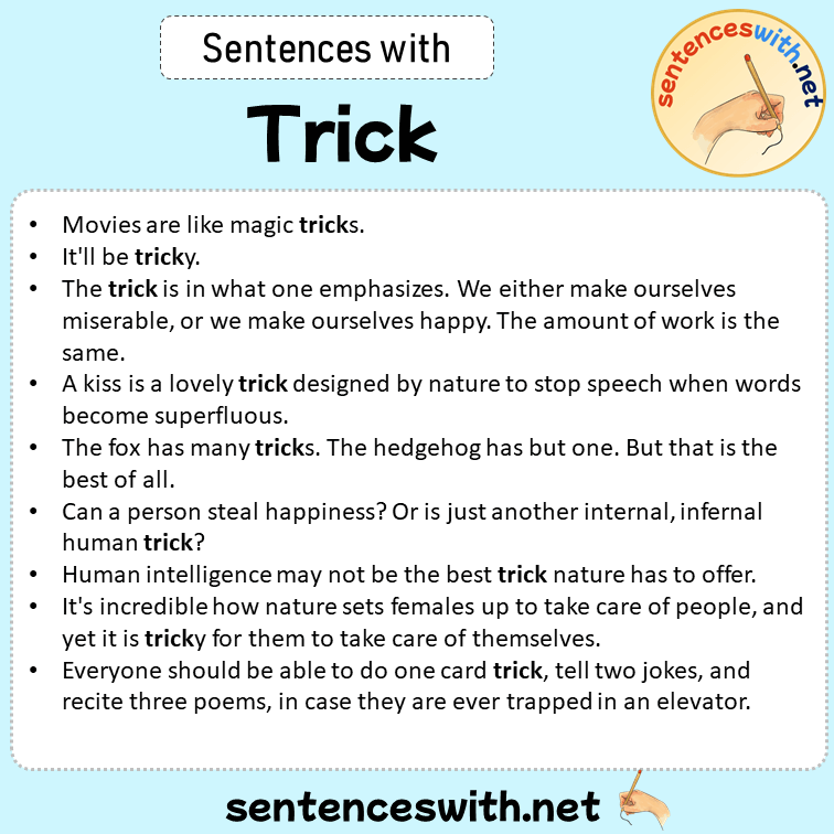 Sentences with Trick, Sentences about Trick in English