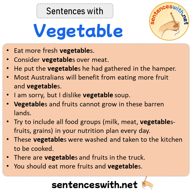 Vegetable In English Sentence