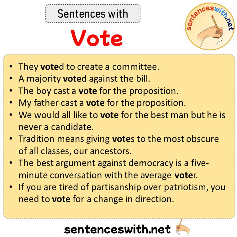 Sentences with Vote, Sentences about Vote