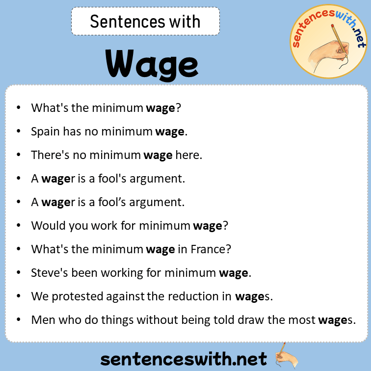 Sentences with Wage, Sentences about Wage