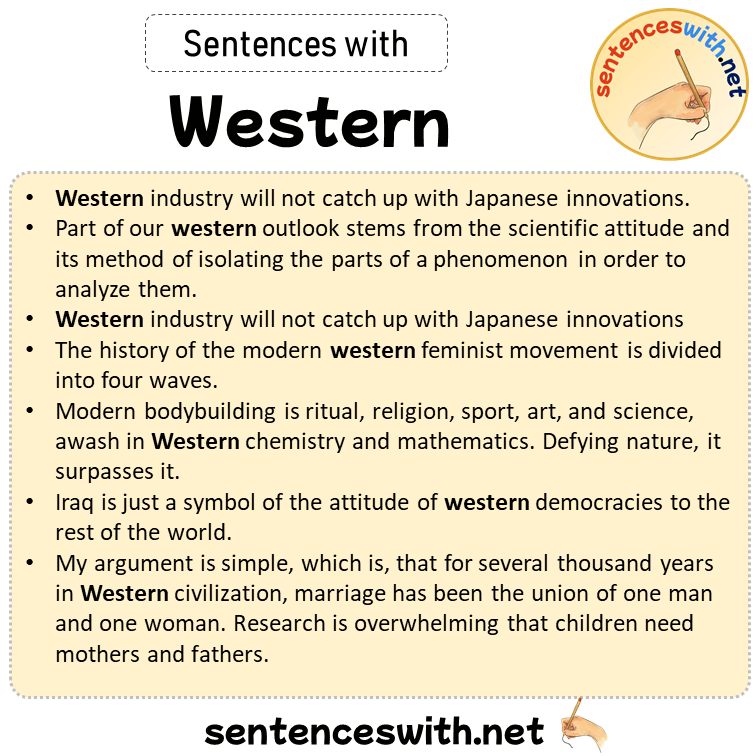 Sentences with Western, Sentences about Western in English