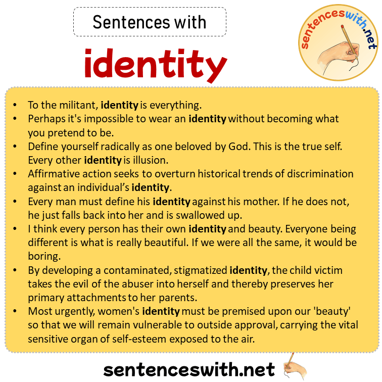 Sentences with identity, Sentences about identity