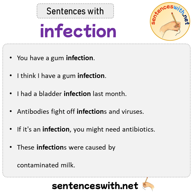 Sentences with infection, Sentences about infection