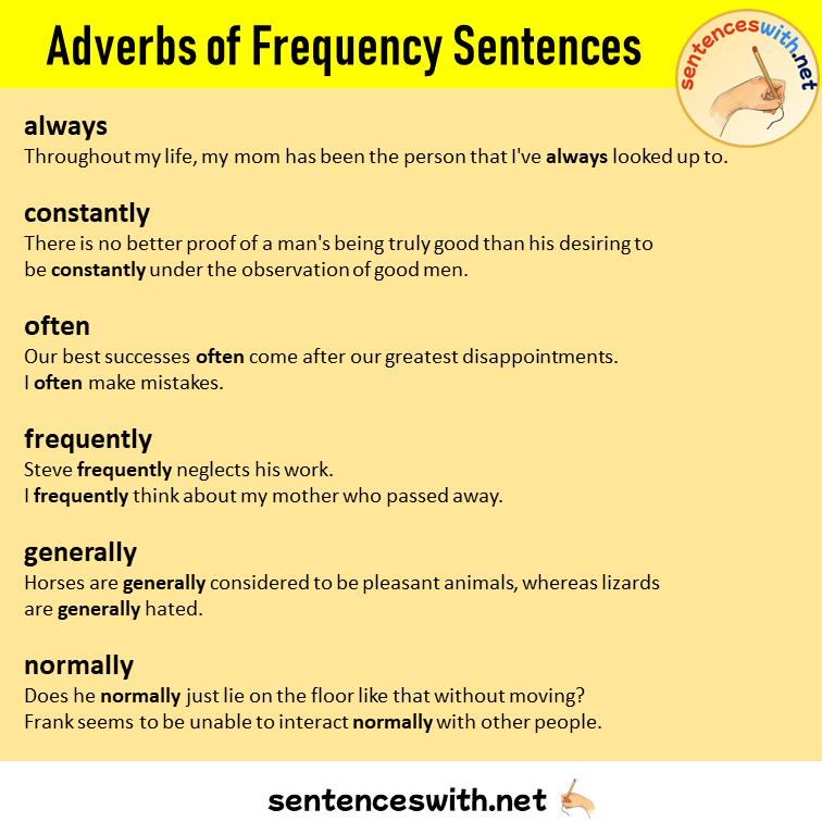 +100 Adverbs of Frequency List and Examples Sentences, Adverbs of Frequency in a Sentence