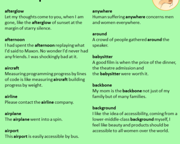 50 Compound Words Sentences, Compound Words List in a Sentences
