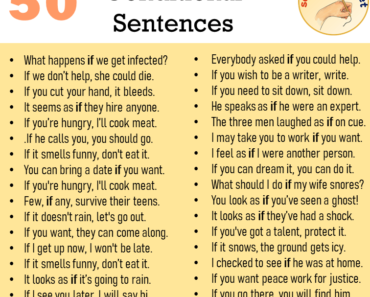 50 Conditional Sentences Examples, Conditionals in a Sentence