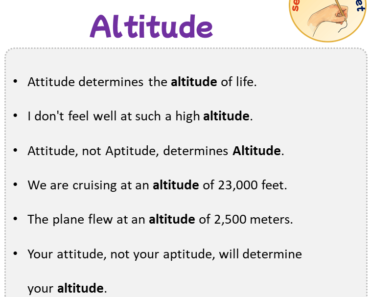 Sentences with Altitude, Sentences about Altitude