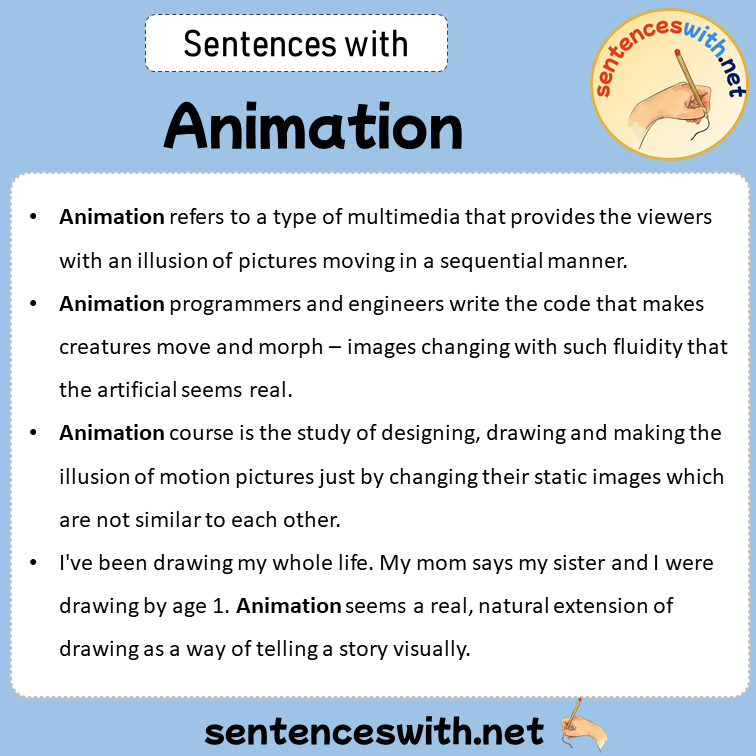 Sentences with Animation, Sentences about Animation