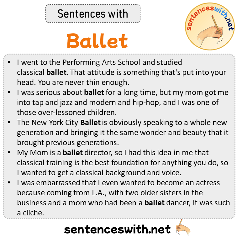 Sentences with Ballet, Sentences about Ballet