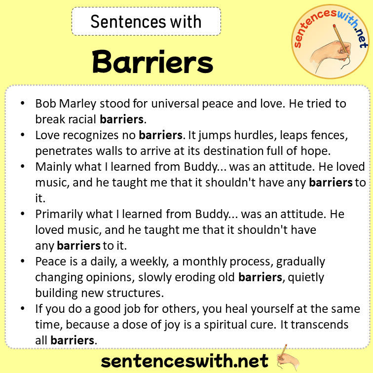 Sentences with Barriers, Sentences about Barriers