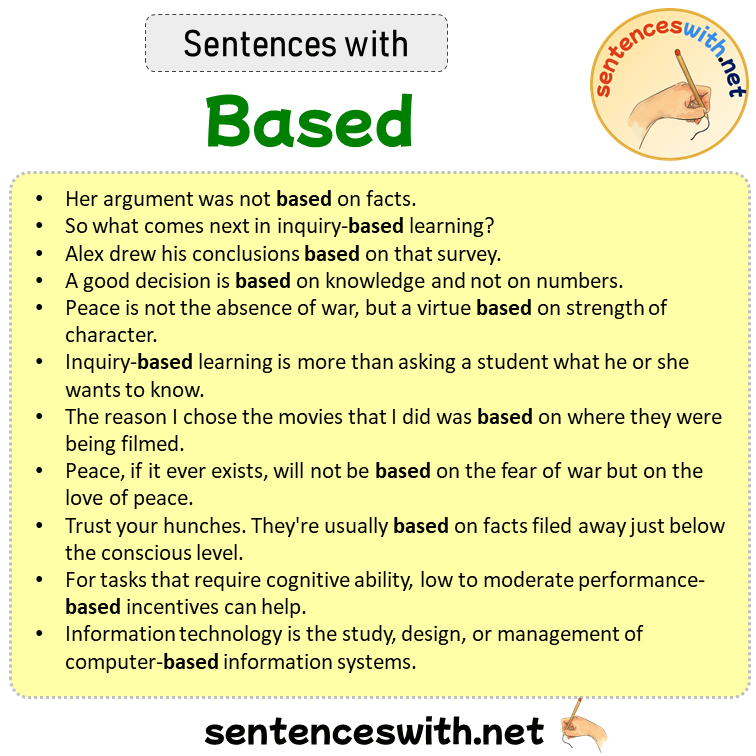 Sentences with Based, Sentences about Based