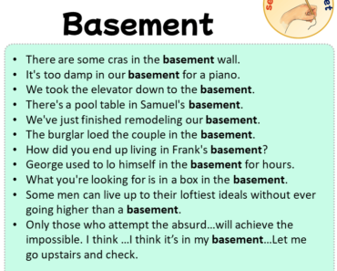 Sentences with Basement, Sentences about Basement