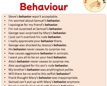 Sentences with Behaviour, Sentences about Behaviour