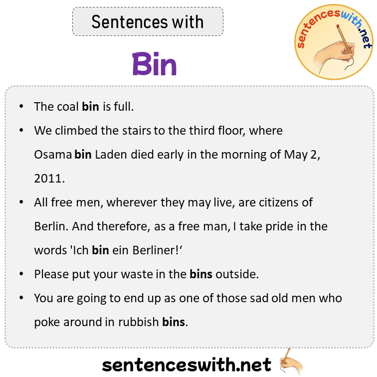 Sentences with Bin, Sentences about Bin