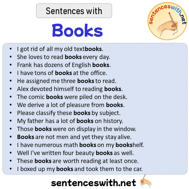 Sentences with Books, Sentences about Books