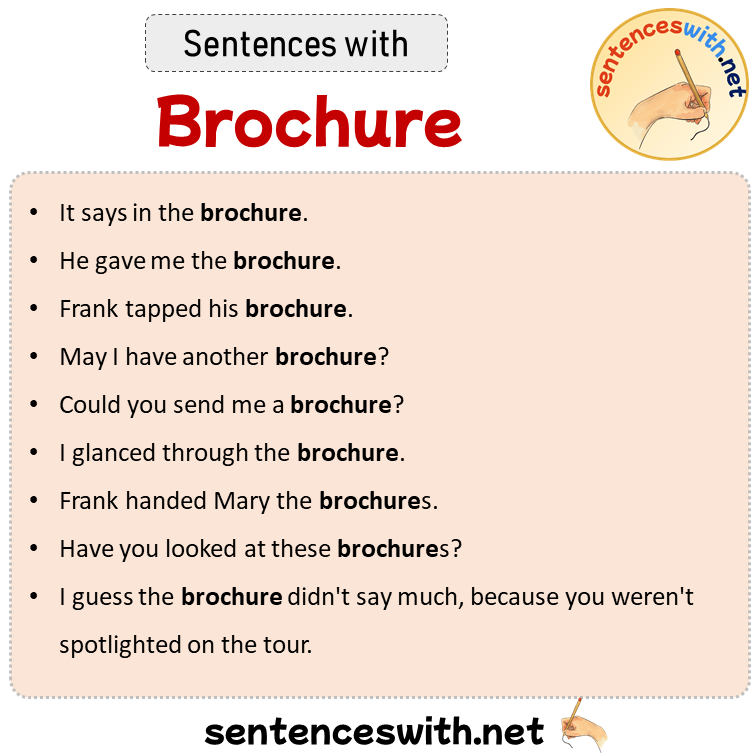 Sentences with Brochure, Sentences about Brochure