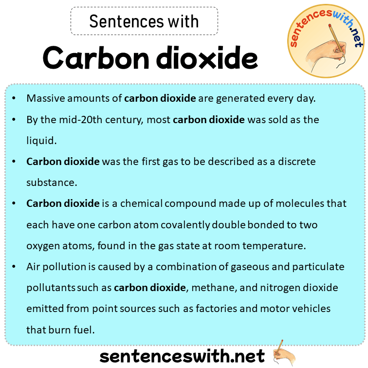 Sentences with Carbon dioxide, Sentences about Carbon dioxide
