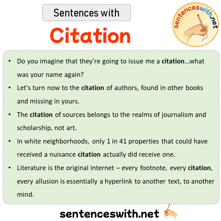 Sentences with Citation, Sentences about Citation