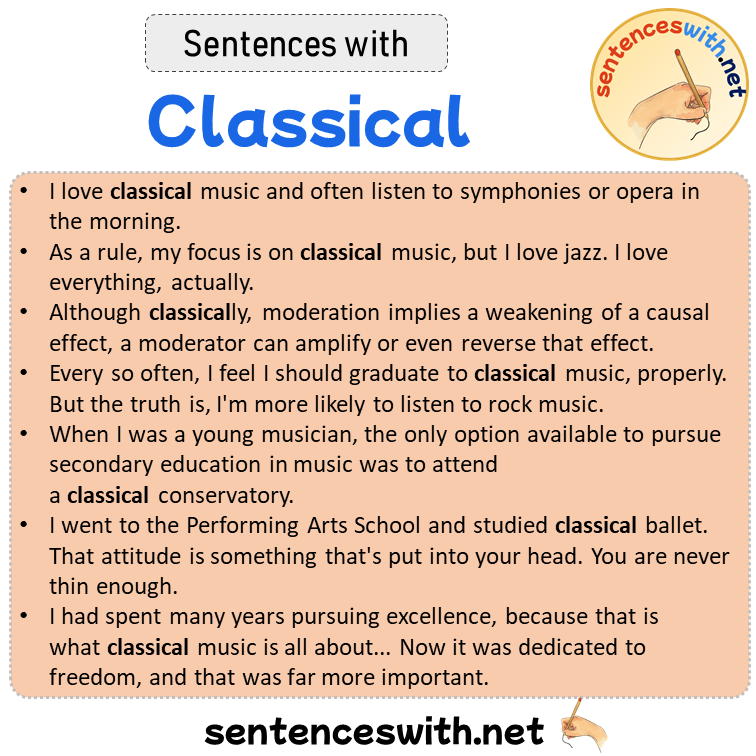 Sentences with Classical, Sentences about Classical