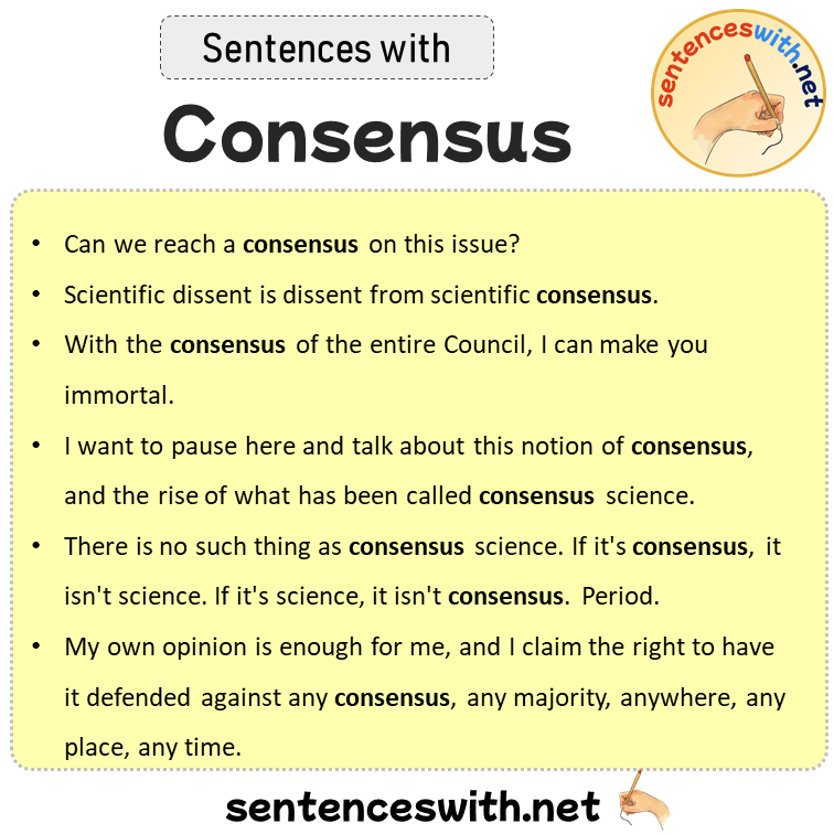 Sentences with Consensus, Sentences about Consensus