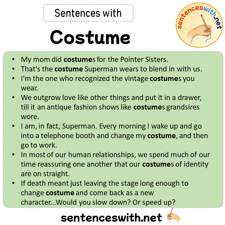 Sentences with Costume, Sentences about Costume