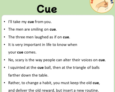 Sentences with Cue, Sentences about Cue